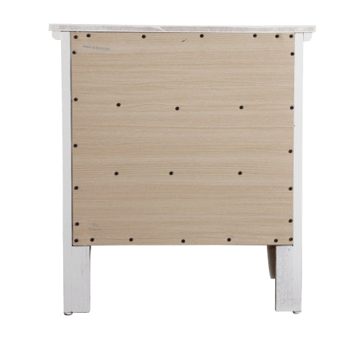 Elegant White Casual Nightstand with 3 Drawers – Modern Storage Table for Bedroom