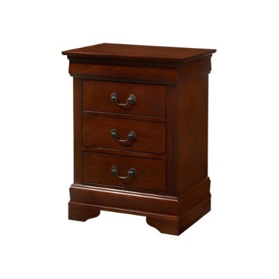 Elegant Cherry Wood Nightstand with 3 Drawers – Classic Storage Table for Bedroom - HomelyTimber
