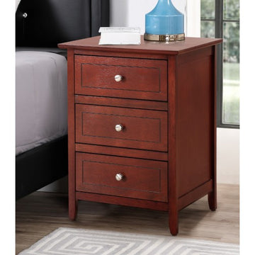 Transitional Cherry Nightstand with 3 Drawers – Storage Table for Bedroom - HomelyTimber