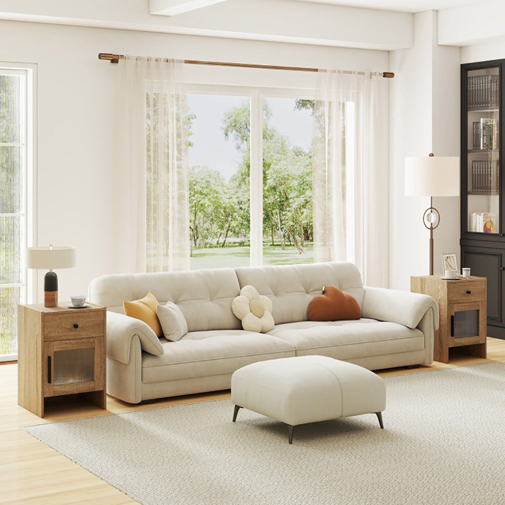 Nightstand with Drawer and Cabinet – Rustic Farmhouse Bedside Table with Storage - HomelyTimber