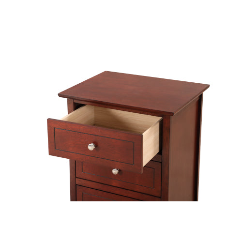 Transitional Cherry Nightstand with 3 Drawers – Storage Table for Bedroom - HomelyTimber